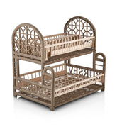 سلة مصفاه أطباق بطبقتين حجم كبير (32x42x42 سم) - بني